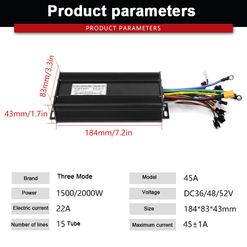 15-Tube Three Mode 45A SineWav - 72V 45A Dual Controller ulasan dan harga